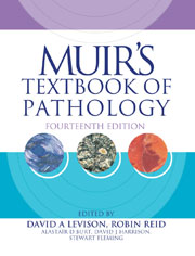 an image of the cover of Muir's textbook of pathology book