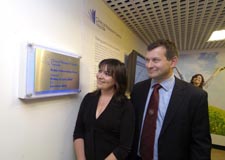 a photo of the resesrch shop being opened by Lorraine Kelly