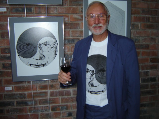 A photo of Professor Wade at his exhibition