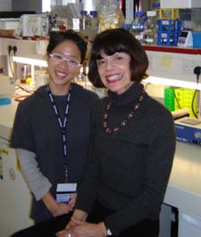 Pics show PhD student Julin Wang (left) and Mrs Elizabeth Cameron (right)