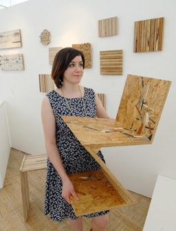 Pic shows Lorri with some of her Degree Show pieces