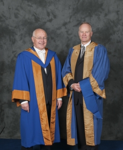 Pic shows Dr Lydon with Professor Sir Philip Cohen at Graduation 2011