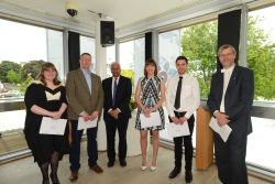 Pic attached shows, l-r, Emma Bissett, Barry Sullivan, Lord Naren Patel, Katie Linden, Pawel Grzyb and Professor Pete Downes