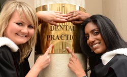 picture shows dentists Jennifer (left) and Charlene (right)