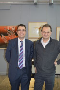 Photo shows Professor Stephen Decent (left) with Professor Mark Chaplain (right)