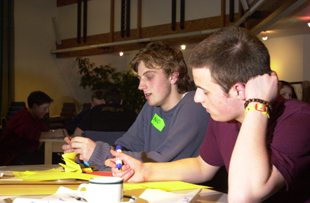 a photo some of the young people formulating their ideas