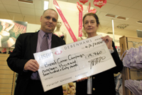 a photo of cancer campaign cheque presentation