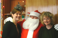 photo of Santa with Leanne and Mhairi