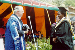 photo of Sir Alan with Kenyan Graduate