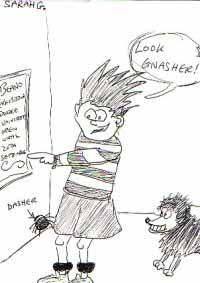 drawing of Dennis and Gnasher