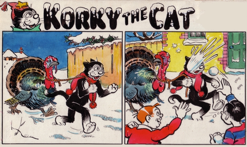 panel from Korky the Cat page by James Crighton 1945