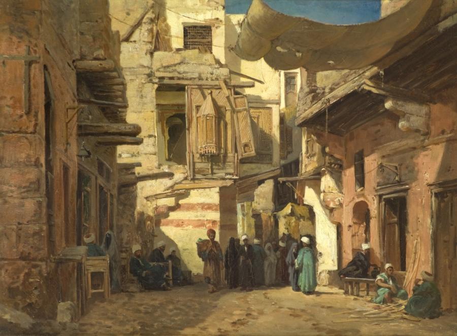 A Street in the Hassanayn Quarter, Cairo by John Varley Jr, 1882