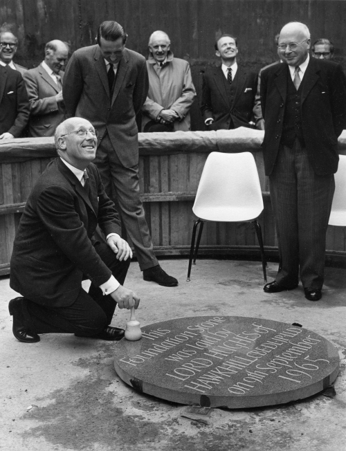 Laying the foundation stone at Ninewells, 1965