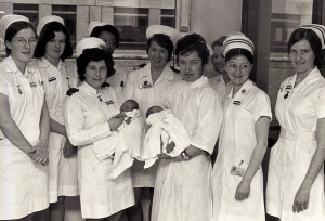 title page of Last baby born at Dundee Royal Infirmary and first baby born at Ninewells 