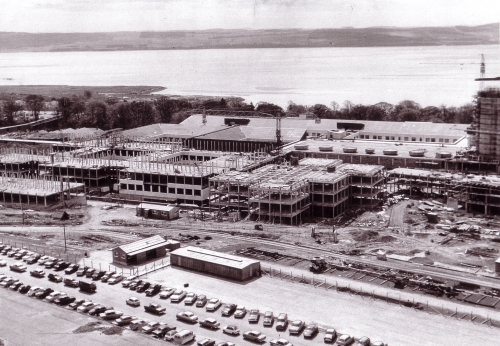 The hospital under construction, 1968