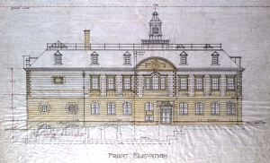 Architect's drawing of the Carnegie Building