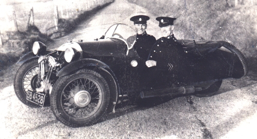 Policemen in car