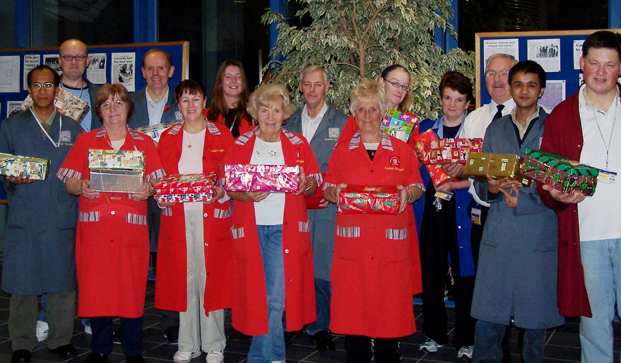 a photo of the christmas shoeboxes