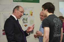 Pic show Mr Swinney meeting with staff and students in Town and Regional Planning