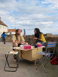 Pic show Sarah's tea trolley on tour in Pitenweem